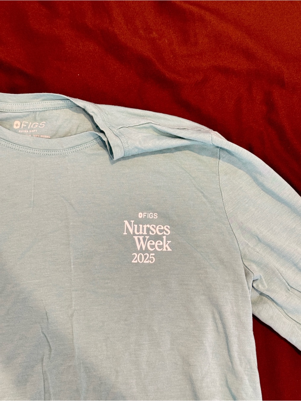 Figs Light Blue Long Sleeve Nurses Week 2025 Tee